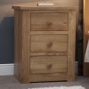 Homestyle Torino Solid Oak Furniture 3 Drawer Narrow Bedside Cabinet