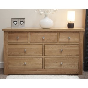 Homestyle Torino Solid Oak Furniture 7 Drawer Chest