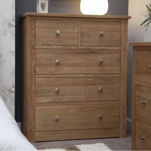 Homestyle Torino Solid Oak Furniture Wide 2 Over 3 Chest
