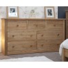 Homestyle Torino Solid Oak Furniture Wide 7 Drawer Multi Chest 