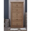CLEARANCE Homestyle Torino Solid Oak Furniture 5 Drawer Wellington Chest