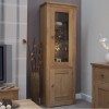 Homestyle Torino Solid Oak Furniture 1 Door Glass Display Unit