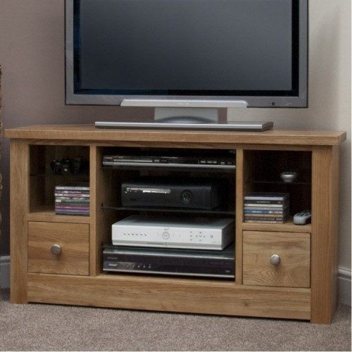 Homestyle Torino Solid Oak Furniture Corner TV Unit  