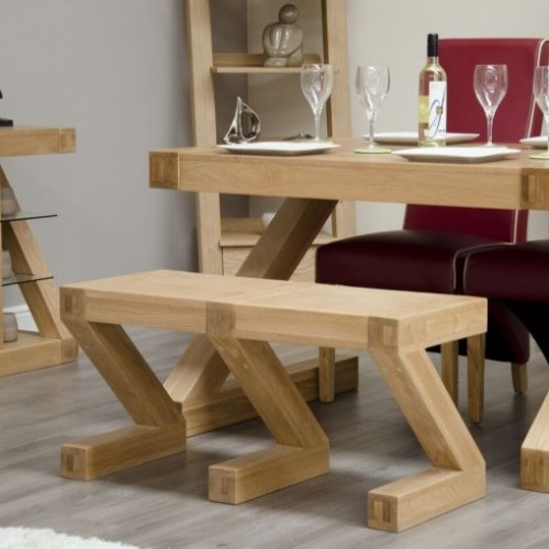 Homestyle Z Solid Oak Furniture Dining Table Small Bench