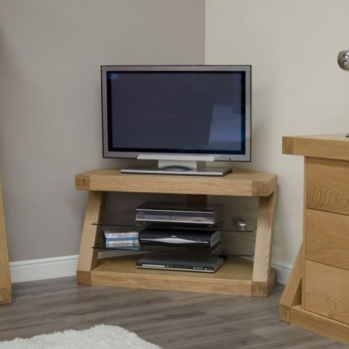 Homestyle Z Solid Oak Furniture Corner TV Unit  