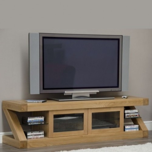 Homestyle Z Solid Oak Furniture Glazed TV Unit 