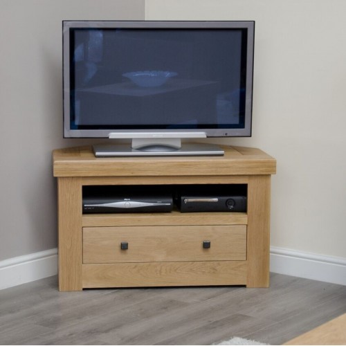 Bordeaux Solid Oak Furniture Corner TV Unit