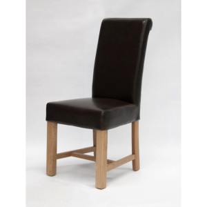 Homestyle Chair Collection Louisa Brown Leather Dining Chair Pair