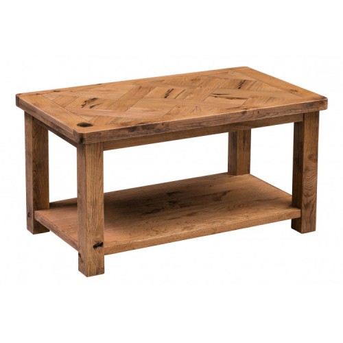 Homestyle Aztec Oak Furniture Rustic Coffee Table with Low Shelf