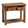 Homestyle Aztec Oak Furniture Rustic 2 Drawer Hall Table