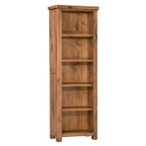 Homestyle Aztec Oak Furniture Rustic Slim 5 Shelf Bookcase  