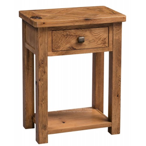 Homestyle Aztec Oak Furniture Rustic 1 Drawer Telephone Table
