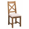 Homestyle Aztec Oak Furniture Rustic Cross Back Dining Chair Pair 