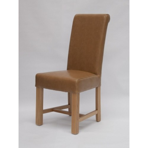 Homestyle Chair Collection Louisa Tan Leather Dining Chair Pair