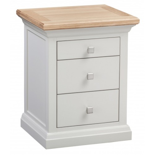 Homestyle Cotswold Two-Tone Oak Furniture 3 Drawer Bedside Table