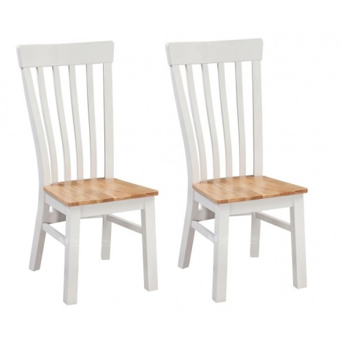 Homestyle Cotswold Two-Tone Oak Furniture Dining Chair Pair
