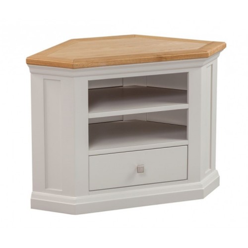 Homestyle Cotswold Two-Tone Oak Furniture Corner TV Cabinet