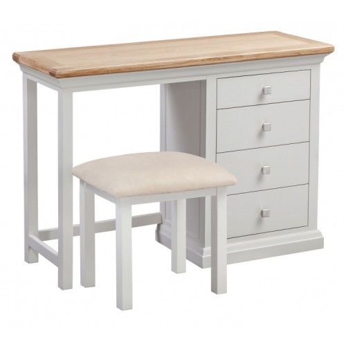 Homestyle Cotswold Two-Tone Oak Furniture Dressing Table and Stool Set