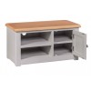 Homestyle Diamond Oak Top Grey Painted Furniture 1 Door TV Cabinet