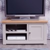 Homestyle Diamond Oak Top Grey Painted Furniture 1 Door TV Cabinet