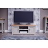 Homestyle Diamond Oak Top Grey Painted Furniture 2 Door TV Cabinet