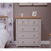 Homestyle Diamond Oak Top Grey Painted Furniture 2 Over 3 Chest Of Drawers