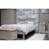 Homestyle Diamond Oak Top Grey Painted Furniture Double 4ft6 Bedstead
