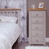 Homestyle Diamond Oak Top Grey Painted Furniture Single 3ft Bedstead  