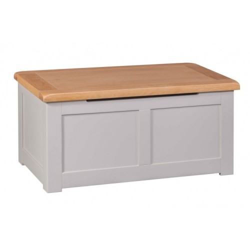 Homestyle Diamond Oak Top Grey Painted Furniture Blanket Box  