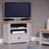 Homestyle Diamond Oak Top Grey Painted Furniture Corner TV Cabinet