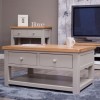 Homestyle Diamond Oak Top Grey Painted Furniture Coffee Table