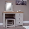 Homestyle Diamond Oak Top Grey Painted Furniture Dressing Table & Stool Set