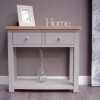 Homestyle Diamond  Oak Top Grey Painted Furniture Hall Table
