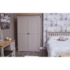 Homestyle Diamond Oak Top Grey Painted Furniture Ladies Wardrobe