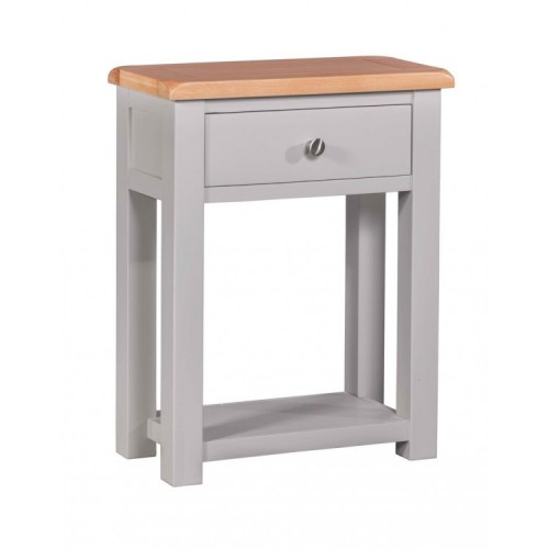 Homestyle Diamond Oak Top Grey Painted Furniture Small Hall Table
