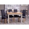 Homestyle Diamond Oak Top Grey Painted Furniture 4-6 Extending Dining Table