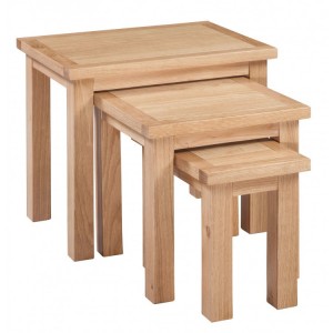 Homestyle Moderna Oak Furniture Nest Of 3 Tables