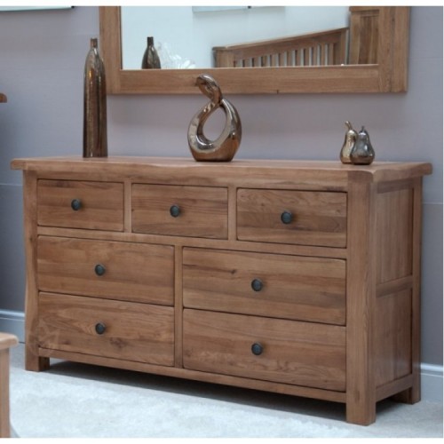 Homestyle Rustic Style Oak Furniture 7 Drawer Multi Chest  