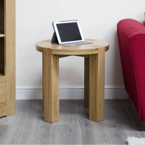 Homestyle Trend Oak Furniture Round Lamp Table 