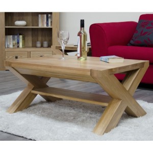 Homestyle Trend Oak Furniture X-Leg 3ft x 2ft Coffee Table