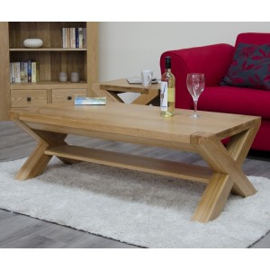 Homestyle Trend Oak Furniture X-Leg 4ft x 2ft Coffee Table