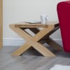 Homestyle Trend Oak Furniture X-Leg 2ft x 2ft Coffee Table