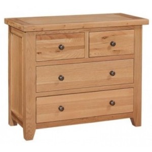 Canterbury Wax Oak Furniture 2 Over 2 Chest of Drawers