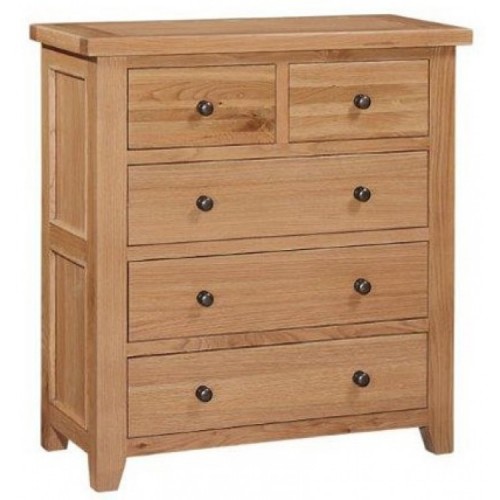 Canterbury Wax Oak Furniture 2 Over 3 Chest of Drawers