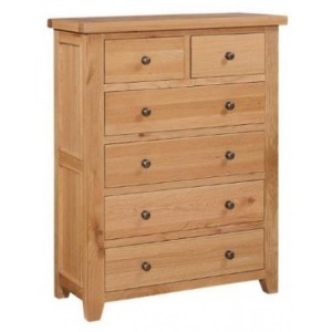 Canterbury Wax Oak Furniture 2 Over 4 Chest of Drawers