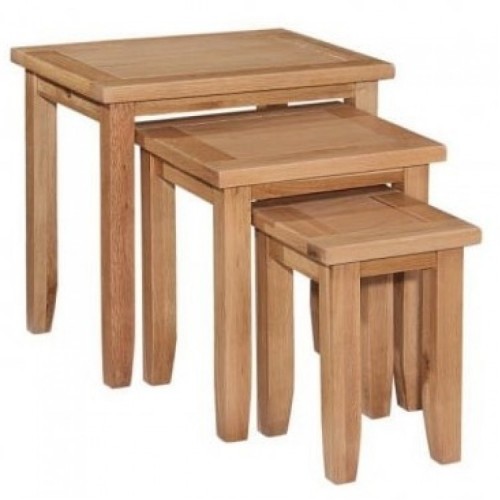 Canterbury Wax Oak Furniture Nest of Tables