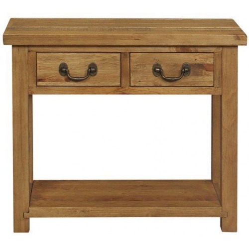 Fairford Rustic Furniture 2 Drawer Console Table with Shelf
