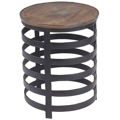 Ferro Large Graphic Brass Circular Side Table