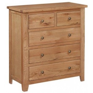 Mini Canterbury Oak Furniture 2 Over 3 Chest of Drawers