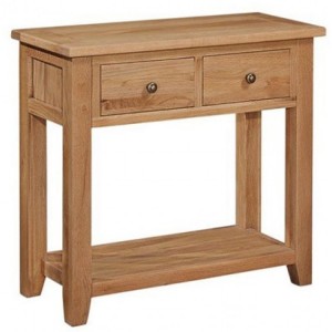 Mini Canterbury Oak Furniture 2 Drawer Console Table